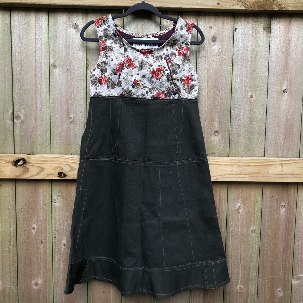 Fair Fit Handmade Midi Dress Size S Sleeveless Floral Gypsy Romantic Grunge Boho